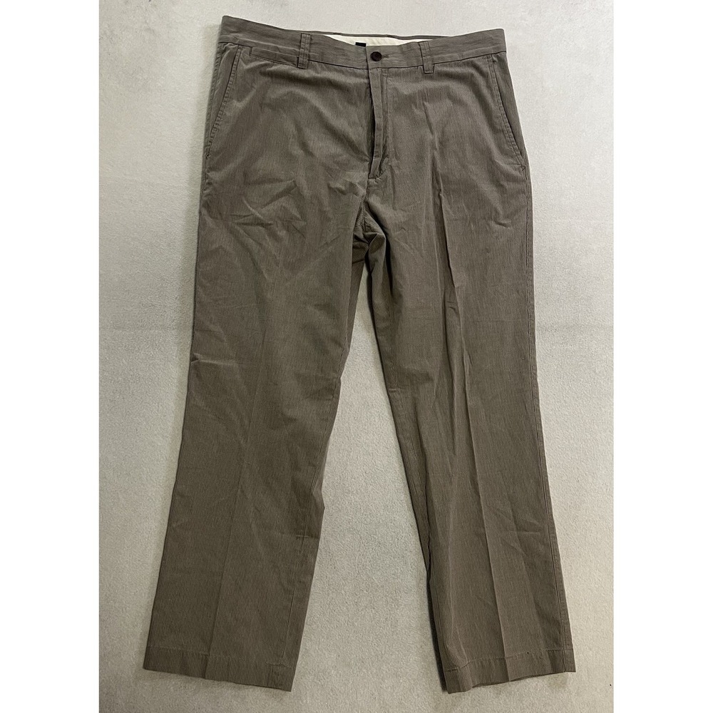 Banana Republic Dress Pants Men's Size 38x30 Gray Brown Straight Fit Cotton